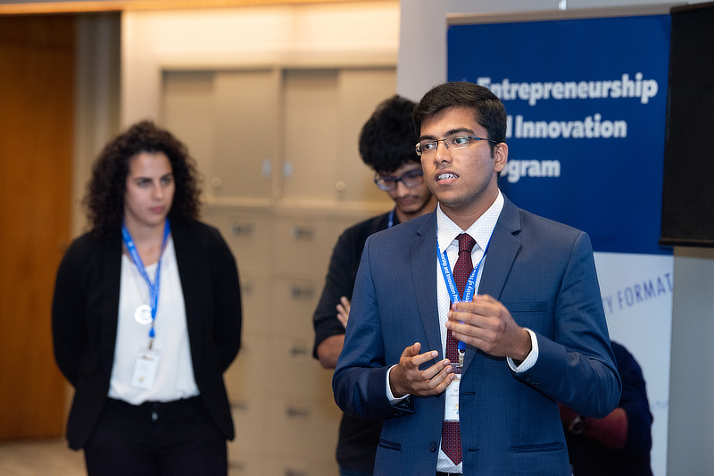 Student presenting
