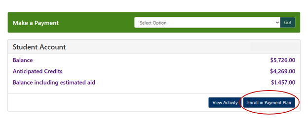 Screenshot of ePay portal