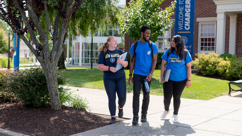 Students walking