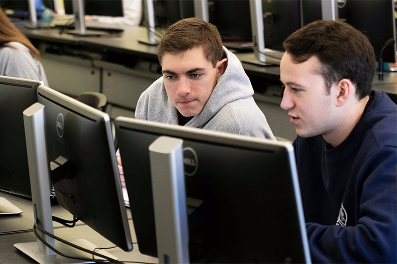 Students at computers