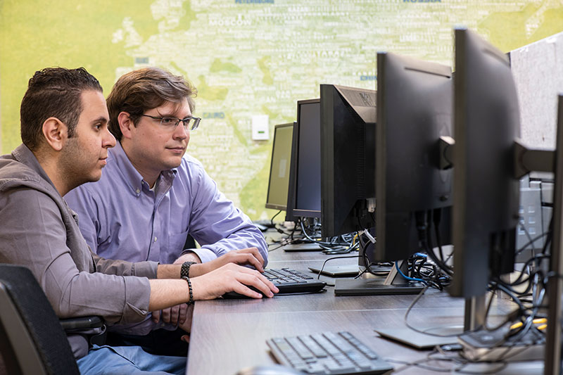 Students at computers