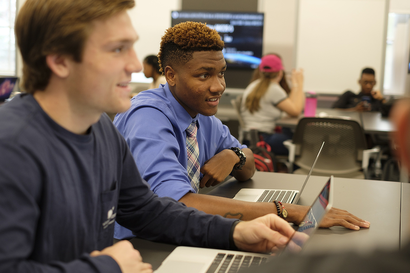 Students at computer