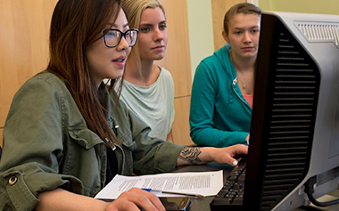 Students at computer