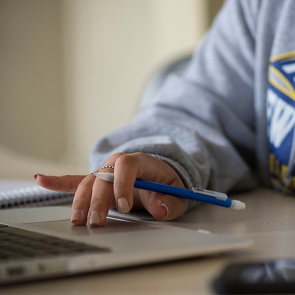 Student working at computer