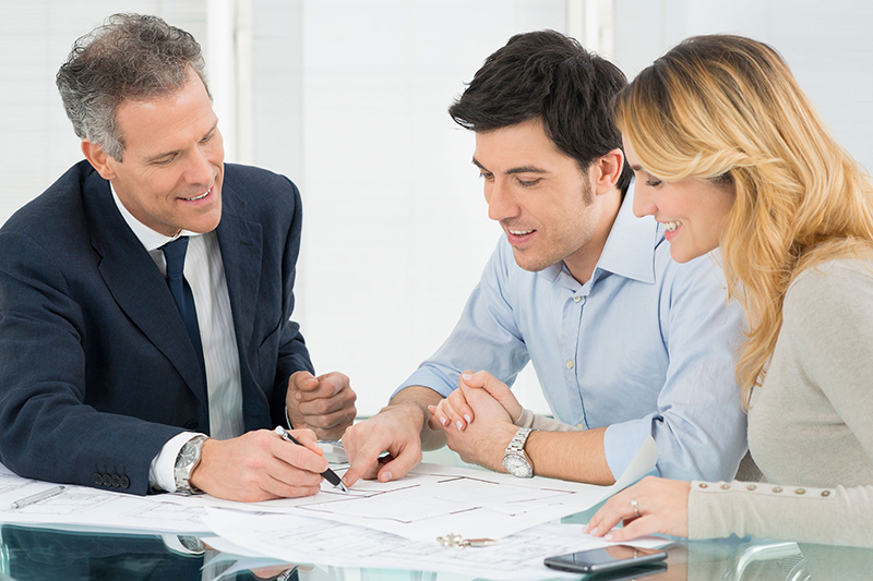 People reviewing documents