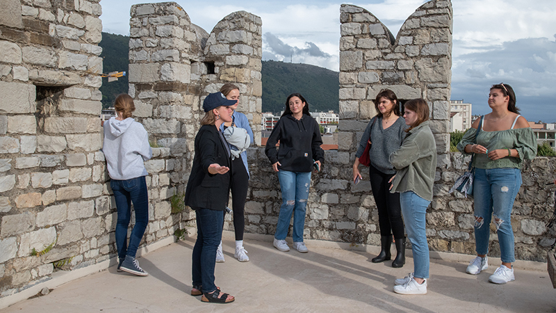Prof. Jamie Slenker on top of Castello dell'Imperatore.