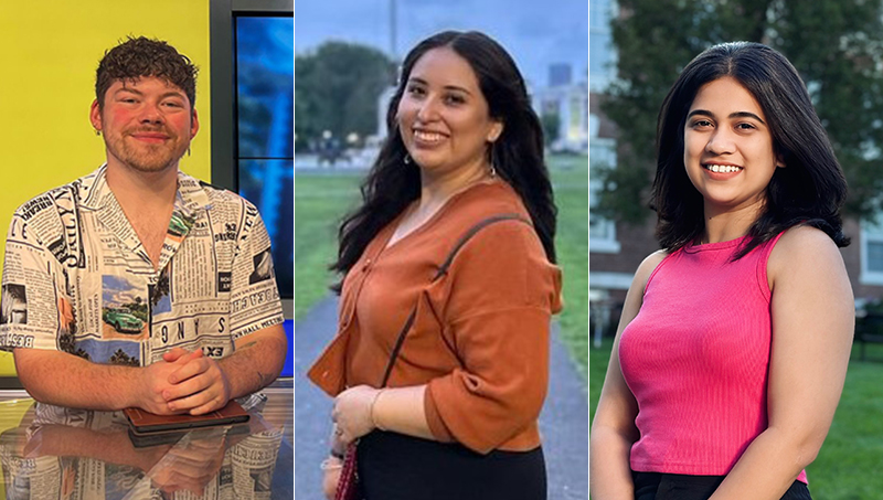 Left to right: Stephen Gangi ’24, Anchal Bhatia ’24 MBA, & Shravani Chauhan ’25 M.S.