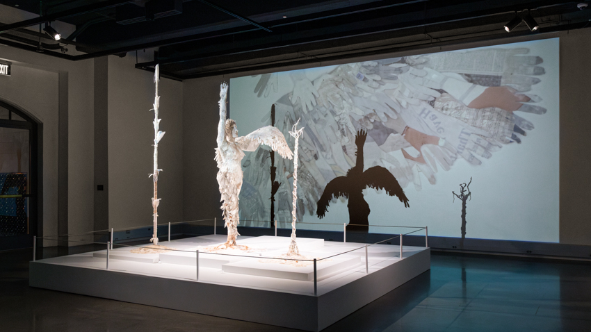 A Great Migration Installation, on view at the Yale Peabody Natural History Museum. Photo credit: Pat Gracia