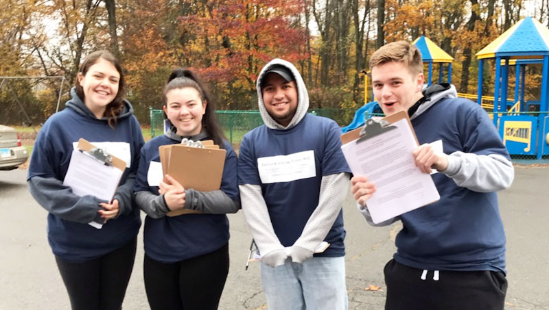 Students prepare to conduct exit polling