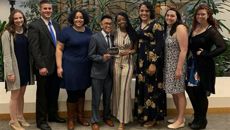 Image of Students representing Bethel Hall at the awards ceremony.