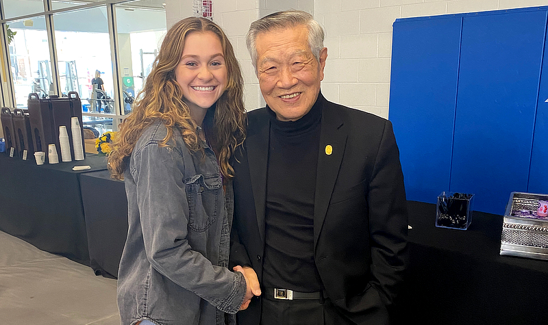 Ava Noviello '26 and Dr. Henry C. Lee.