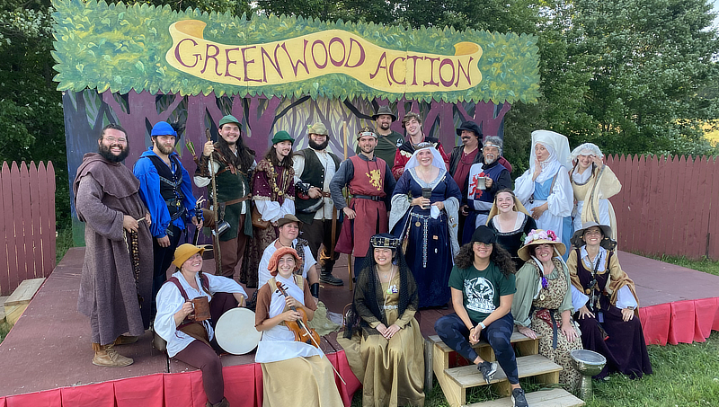 Daniela Perez ’23 (on steps) with cast members.
