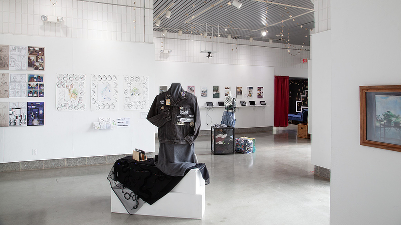 Students displayed their capstone projects in the University’s Seton Gallery.