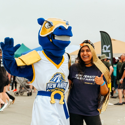 Charlie and the team’s drummer Mahima Jain ’26 M.S. brought non-stop energy to the race.