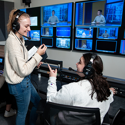 Students in production studio