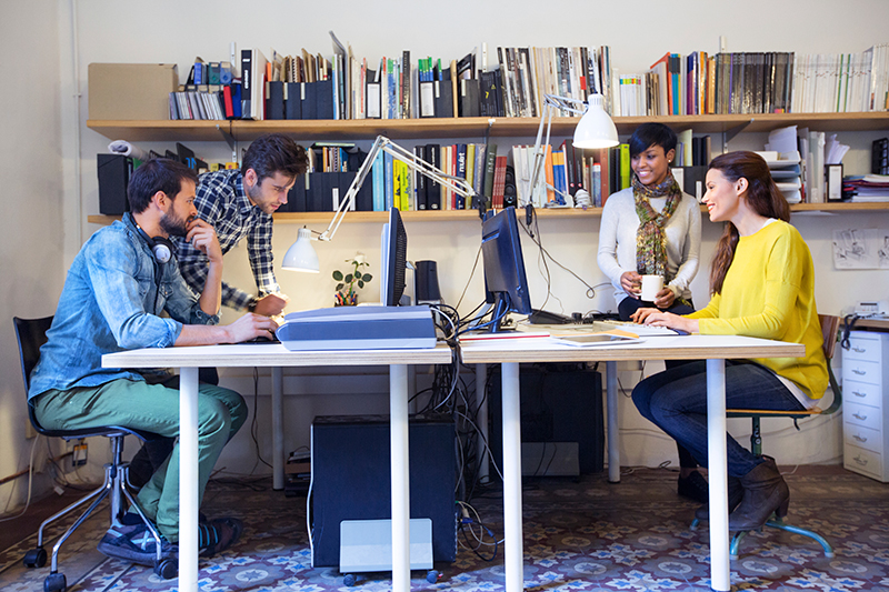 Students at a drawing table