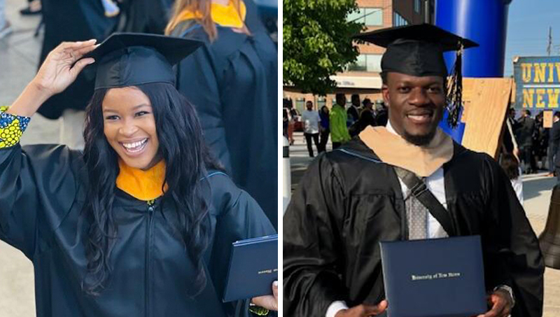 Candice Deal, Ph.D., and Paula Nwanna ’22 M.S. at Commencement.