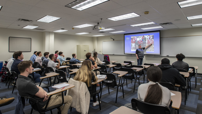 Students attending a Sport Management lecture