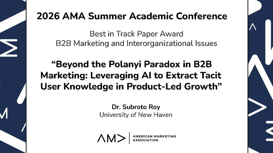 Best in Track Paper Award, 2026 AMA Summer Academic Conference.