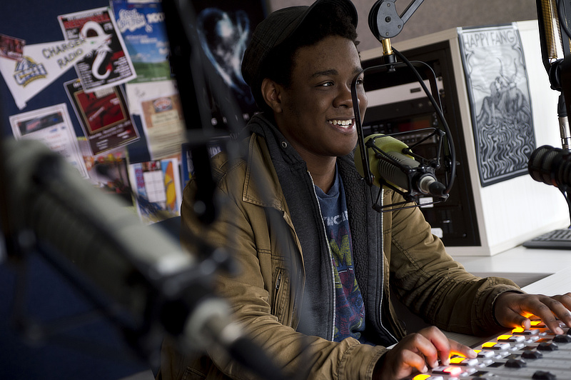 Student in radio station
