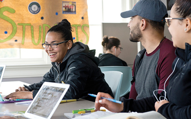 Students in library