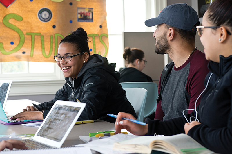 Students in library