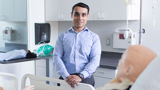 Professor in healthcare lab