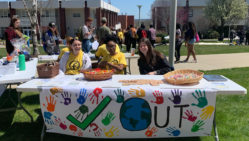 Students sitting at a table.