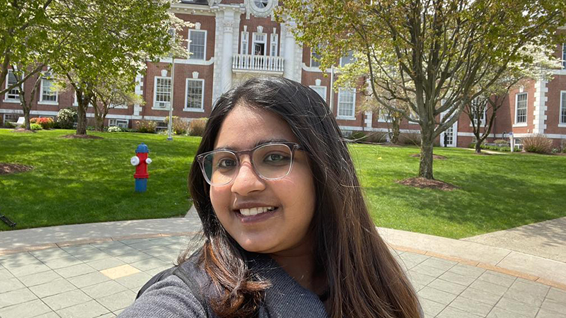 Vishwa Rahulkumar Shah ’24 MPH on campus.