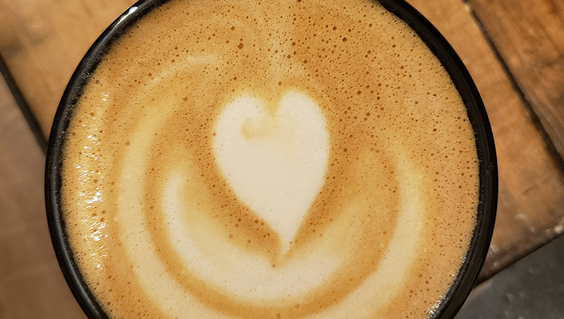 Beatrice Glaviano ’26 appreciates a good cup of coffee..