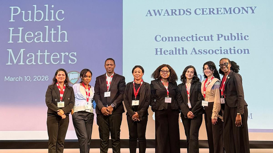 MPH students take the stage at the Connecticut Public Health Association annual conference.