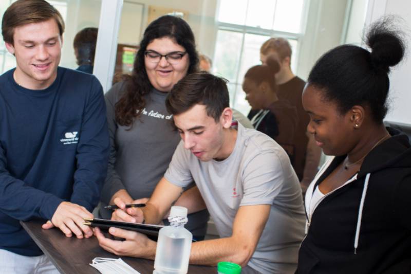 Medical Students using a tablet