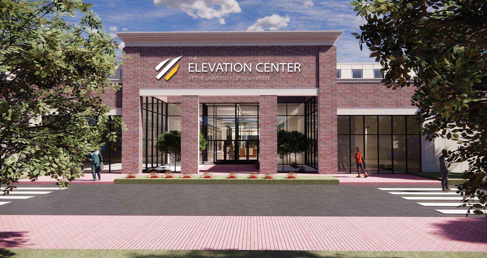 Rendering of Elevation Center exterior.