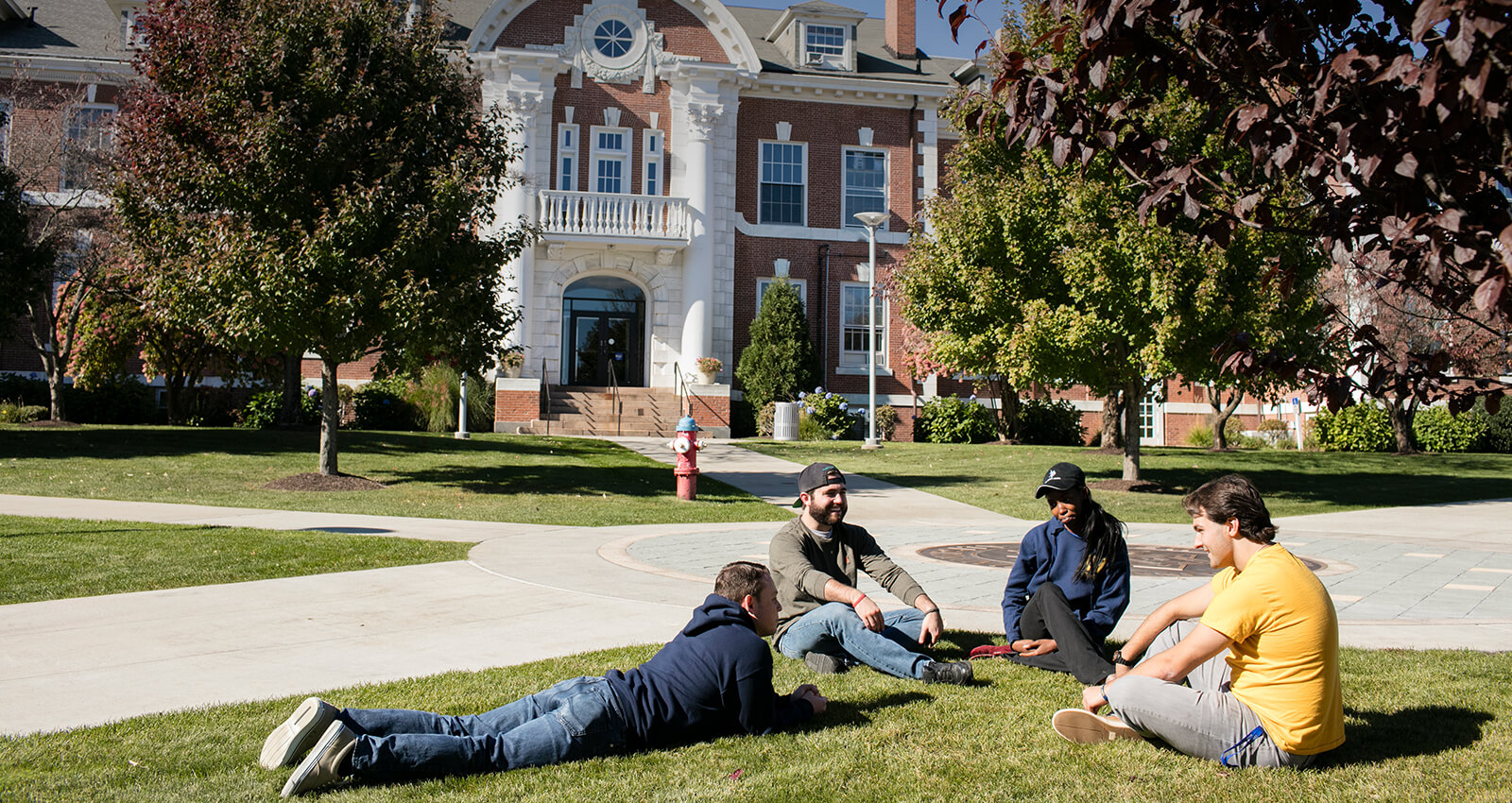 Students walking on campus