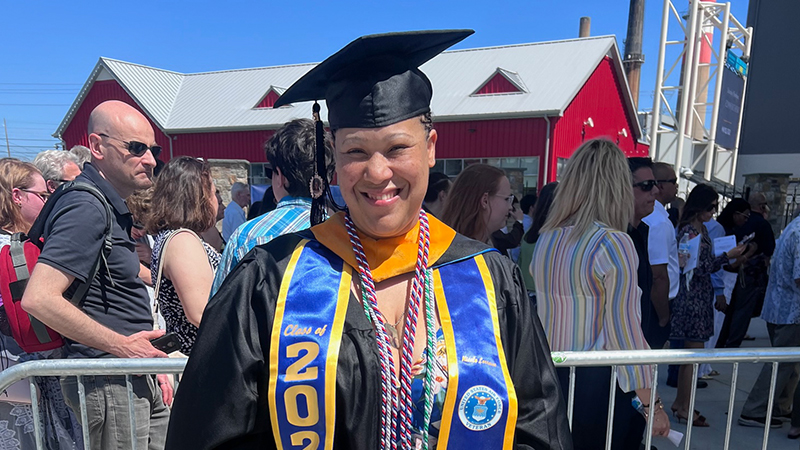 Nicole Bradley ’22 M.S. at Commencement.