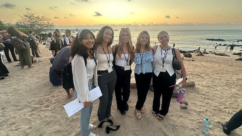 University of New Haven Model UN team enjoying the NMUN Galápagos setting