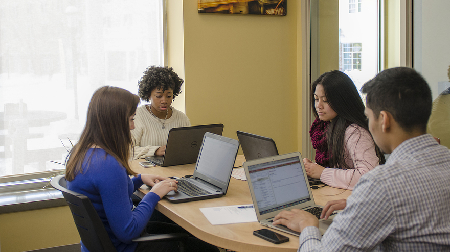Students in the Career Development Center 