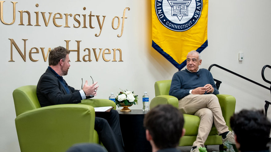 President Jens Frederiksen, Ph.D.(left) and business leader and sports executive Marc Lasry (right)