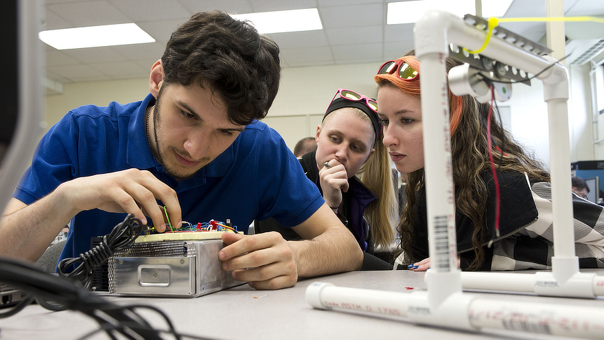 Students working on project