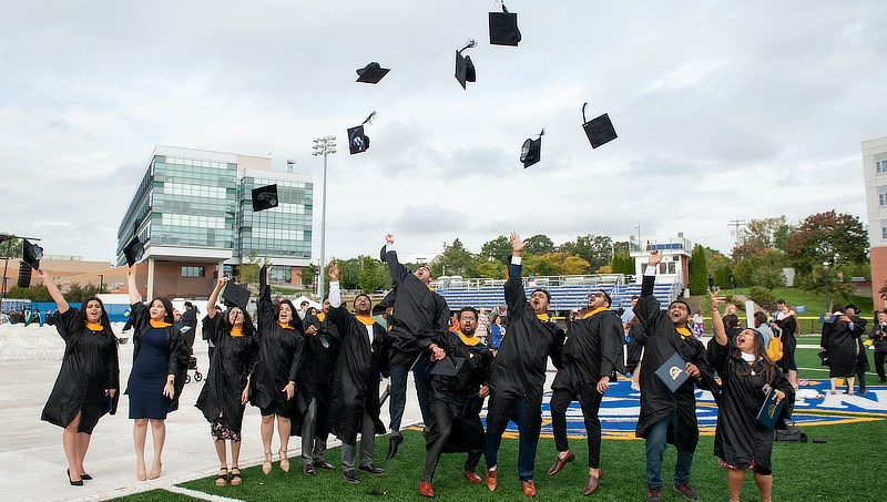 Students from the Class of 2020 celebrating graduation.