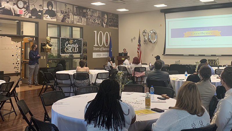 Adrielys Gómez ’22 addresses her fellow graduates as part of the Celebration of Excellence.