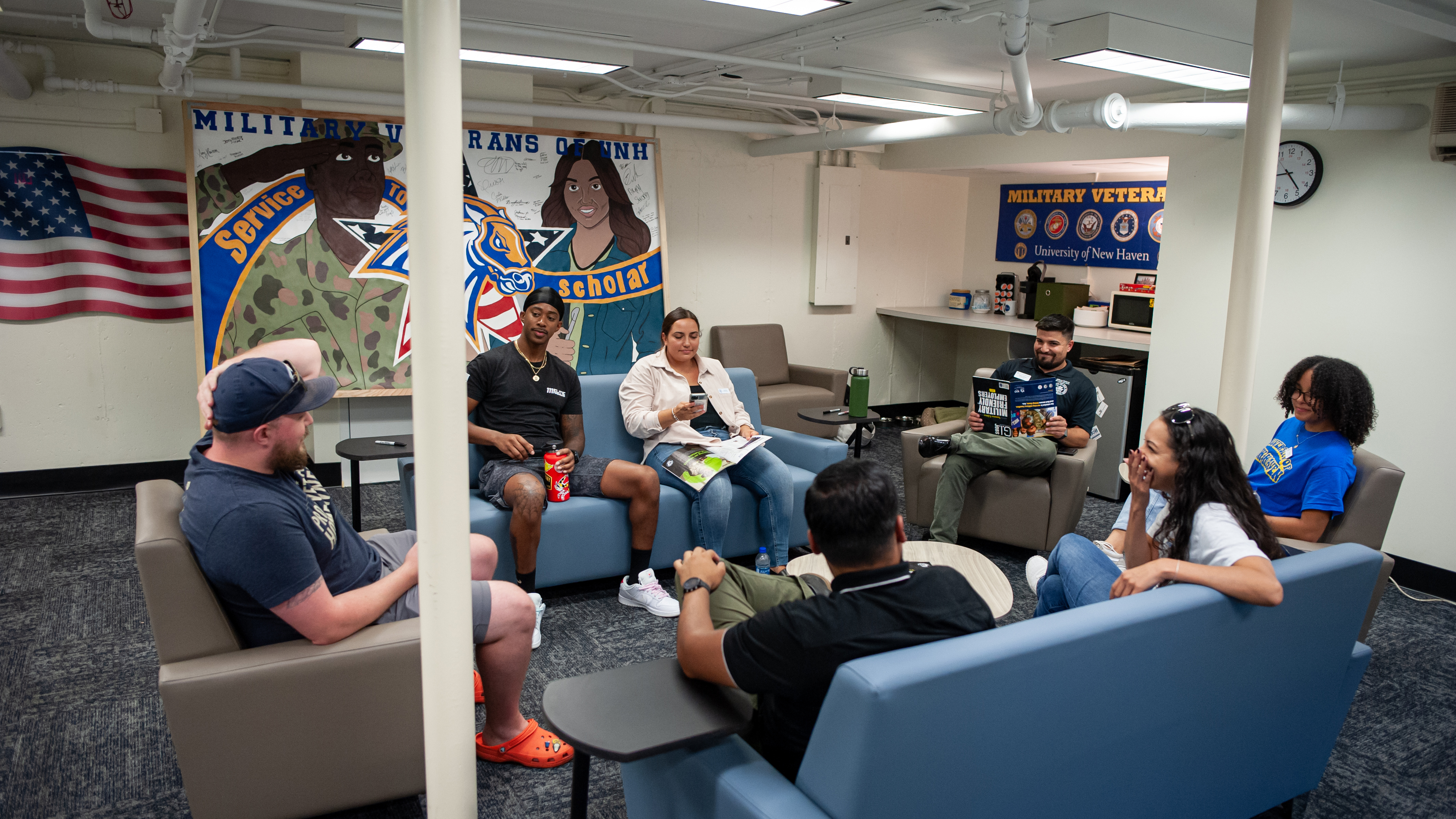 Students in the University’s Veteran Success Center.