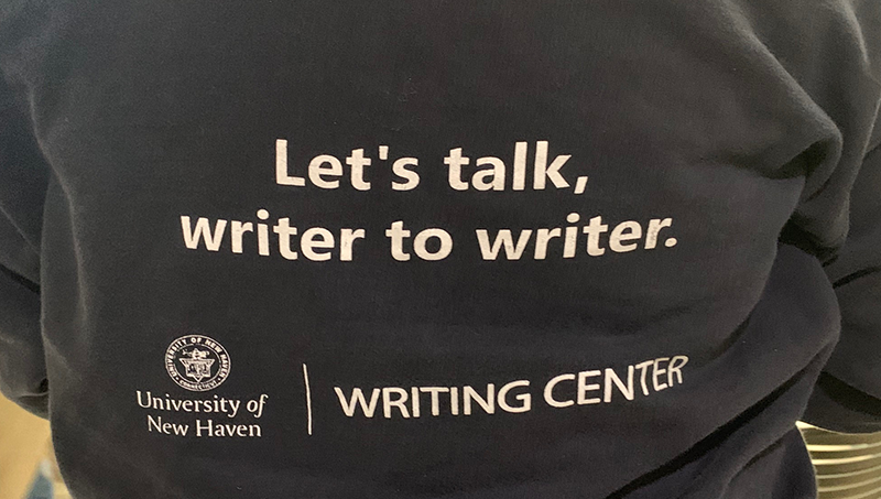 Writing Center/U+0026#x27;s custom sweatshirt.