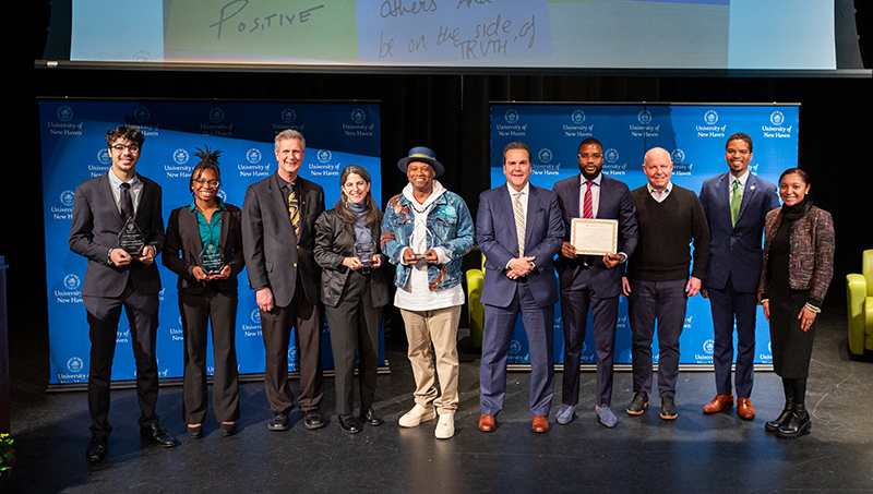 Honorees and presenters at the culminating event of the University’s MLK Celebration.
