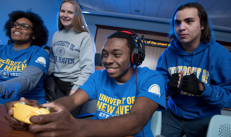 Students playing esports