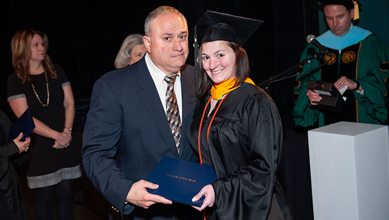 Image of Frank Esposito Jr. ’84 and Jessica Esposito ’19, ’20 M.S.
