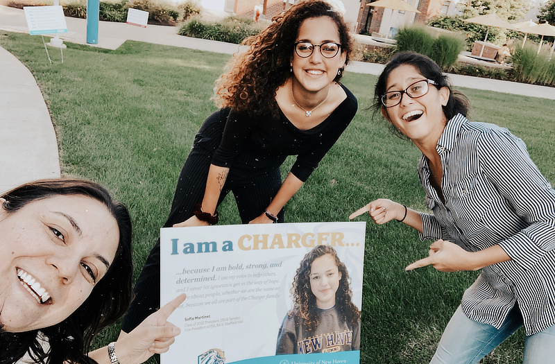 Sofia Martinez with her aunt and sister.