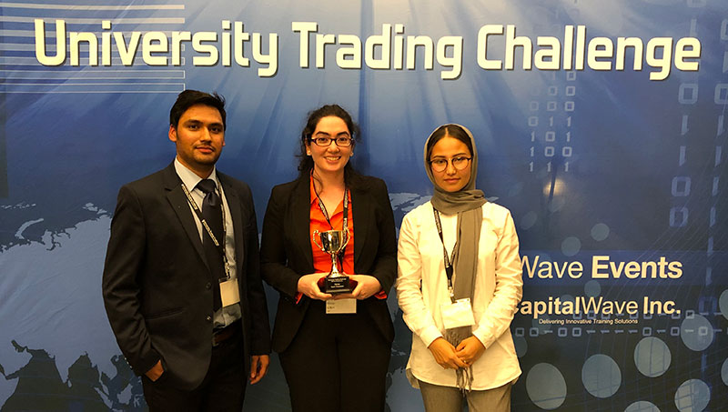 Image of Akash Jajoo ’21 M.S., Chaitali Chinoy ’21 M.S., and Maria Ahmadi ’21 M.S.