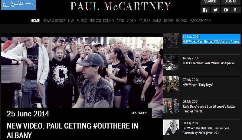 Image of Nathan Ward on Paul McCartney/U+0026#x27;s Website.