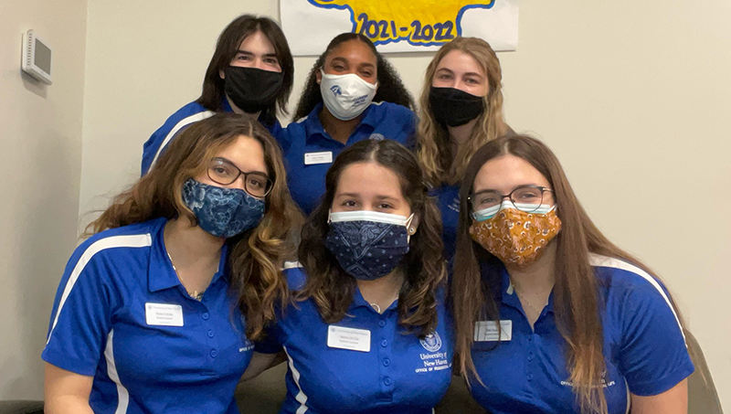 Group image of Brianne Sousa (right) with Gerber Hall staff members.